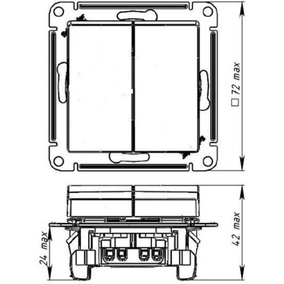 Выключатель с/у 2-кл 10А, IP20, с подсветкой, Schneider Electric ATLASDESIGN [ATN000353] алюминий