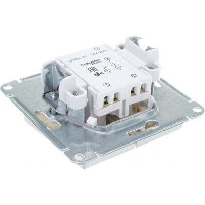 Выключатель с/у 2-кл 10А, IP20, Schneider Electric ATLASDESIGN [ATN000351] алюминий