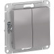 Выключатель с/у 2-кл 10А, IP20, Schneider Electric ATLASDESIGN [ATN000351] алюминий