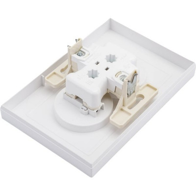 Розетка с/у 2x2P 16A, IP20, со шторк., в сборе, Schneider Electric ATLASDESIGN [ATN000122] белый