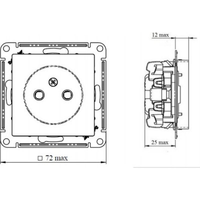 Розетка с/у 2P 16A, IP20, со шторками, Schneider Electric ATLASDESIGN [ATN000149] белый