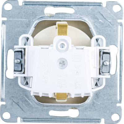 Розетка с/у 2P+E 16A, IP20, со шторками, Schneider Electric ATLASDESIGN [ATN000345] алюминий