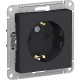 Розетка с/у 2P+E 16A, IP20, со шторками, Schneider Electric ATLASDESIGN [ATN001045] карбон