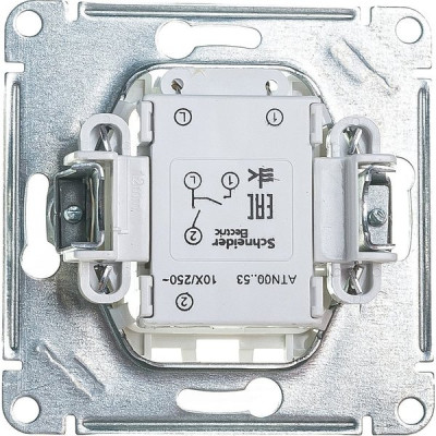 Выключатель с/у 2-кл 10А, IP20, с подсветкой, Schneider Electric ATLASDESIGN [ATN000153] белый