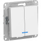 Выключатель с/у 2-кл 10А, IP20, с подсветкой, Schneider Electric ATLASDESIGN [ATN000153] белый