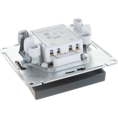Выключатель с/у 1-кл 10А, IP20, с подсветкой, Schneider Electric ATLASDESIGN [ATN001013] карбон