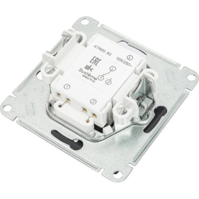 Переключатель с/у 1-кл 10А, IP20, с подсветкой, Schneider Electric ATLASDESIGN [ATN001063] карбон
