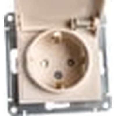 Розетка с/у 2P+E 16A, IP20, со шторками/крышкой, Schneider Electric ATLASDESIGN [ATN000246] бежевый