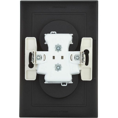 Розетка с/у 2x2P 16A, IP20, со шторк., в сборе, Schneider Electric ATLASDESIGN [ATN001022] карбон