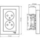 Розетка с/у 2x2P 16A, IP20, со шторк., в сборе, Schneider Electric ATLASDESIGN [ATN001022] карбон
