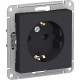 Розетка с/у 2P+E 16A, IP20, Schneider Electric ATLASDESIGN [ATN001043] карбон [10]