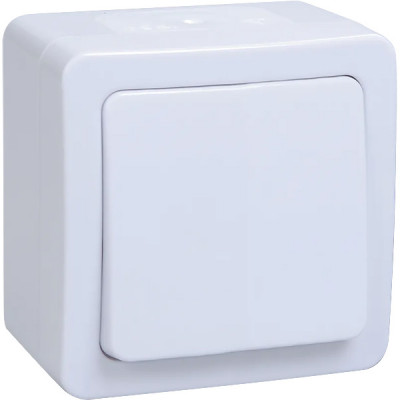 Выключатель о/у 1-кл 10A, IP54, IEK ГЕРМЕС PLUS ВС20-1-0-ГПБ [EVMP10-K01-10-54-EC] белый 