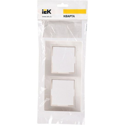 Рамка 2п, IP20, горизонтальная, IEK КВАРТА [EMK20-K01-DM] белый 