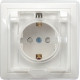 Розетка с/у 2P+E 16А, IP44, с крышкой/шторками, IEK КВАРТА [ERK70-K01-10-DM-44] белый