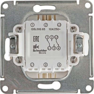 Переключатель с/у 2-кл 10А, Schneider Electric Glossa [GSL000265] бежевый