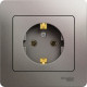 Розетка с/у 2P+E 16A, IP20, в сборе, Schneider Electric Glossa [GSL001242] платина