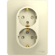 Розетка с/у 2x2P+E 16A, со шторками, Schneider Electric Glossa [GSL000226] бежевый