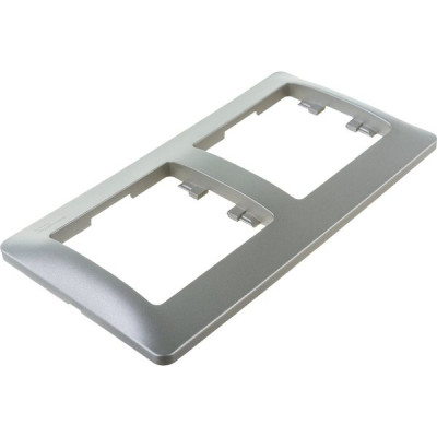 Рамка 2п, IP20, горизонтальная, Schneider Electric Glossa [GSL001202] платина