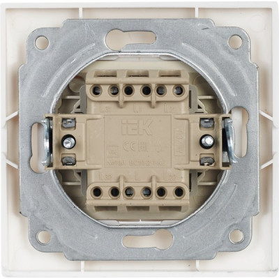 Выключатель с/у 2-кл 10А, IP20, с подсветкой, IEK КВАРТА [EVK21-K01-10-DM] белый