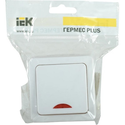 Выключатель о/у 1-кл с подсветкой 10A, IP54, IEK ГЕРМЕС PLUS ВС20-1-1-ГПБ [EVMP11-K01-10-54-EC]