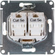 Розетка с/у компьютерная 2xRJ45, IP20, Schneider Electric ATLASDESIGN [ATN000285] бежевый