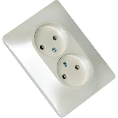 Розетка с/у 2x2P 16A, IP20, Schneider Electric Glossa [GSL000620] перламутр