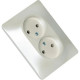 Розетка с/у 2x2P 16A, IP20, Schneider Electric Glossa [GSL000620] перламутр