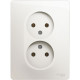 Розетка с/у 2x2P 16A, IP20, Schneider Electric Glossa [GSL000620] перламутр