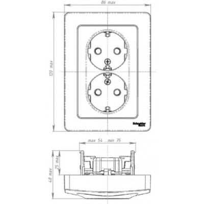 Розетка с/у 2х2P+Е 16А, Schneider Electric Blanca [BLNRS001021] белый [6]