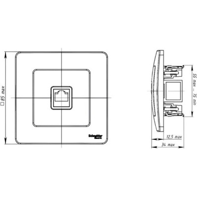 Розетка с/у компьютерная 1xRJ45 5e, Schneider Electric Blanca [BLNIS045001] белый