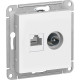 Розетка с/у TV+RJ45 5e, IP20, Schneider Electric ATLASDESIGN [ATN000189] белый