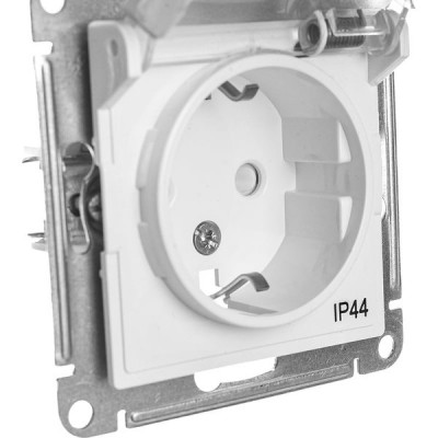 Розетка с/у 2P+E 16А, IP44, с крышкой/шторк., Schneider Electric ATLASDESIGN AQUA [ATN440146] белый