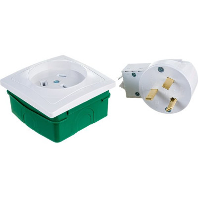 Комплект силовой с/у 32А монтаж.коробка+розетка+вилка, Schneider Electric Blanca [BLNSK013231] белый