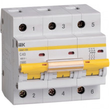 Выключатель автоматический 3п C  40А 10кА, IEK ВА47-100 [MVA40-3-040-C]