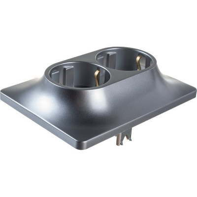 Розетка с/у 2x2P+E 16A, IP20, Schneider Electric Glossa [GSL000324] алюминий