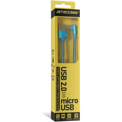 Кабель USB - microUSB, 1.0м, Jet.A [JA-DC25 1m Blue] синий, в оплетке, 2А