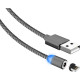 Кабель USB - Lightning, 1.0м, Jet.A [JA-DC46], в оплетке, магнитный, 2А, серый