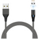 Кабель USB - Lightning, 1.0м, Jet.A [JA-DC48], в опл., магнитный, QC3.0, 3А, серы