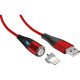 Кабель USB - Lightning, 1.0м, Jet.A [JA-DC48], в опл., магнитный, QC3.0, 3А, крас