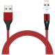 Кабель USB - Lightning, 1.0м, Jet.A [JA-DC48], в опл., магнитный, QC3.0, 3А, крас