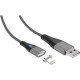 Кабель USB - Lightning, 1.0м, Jet.A [JA-DC49], в опл., магнитный, QC3.0, 3А, серы