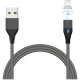 Кабель USB - Lightning, 1.0м, Jet.A [JA-DC49], в опл., магнитный, QC3.0, 3А, серы