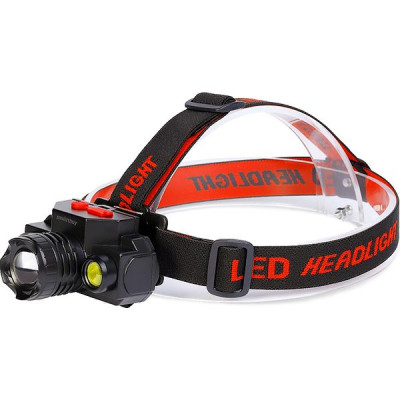 Фонарь налобный аккумуляторный 3W CREE+2xCOB*2W, черный, IP54, Smartbuy [SBF-HL036]