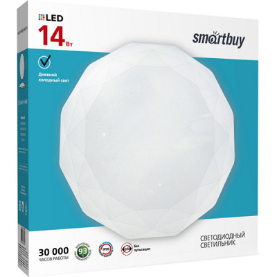 Светильник настенно-потолочный LED 14W, 6000K, 1120Лм, 280*60, SmartBuy Dimond [SBL-Dmd-14-W-6K]
