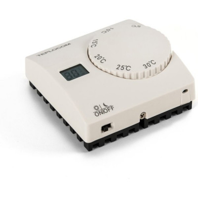 Термостат Бастион TEPLOCOM TS-2AA/8A, встраиваемый, комнатный, 86х86х36мм