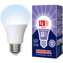 Лампа LED E27/A60 груша, 13W, 6500K, 1150Лм, VOLPE [LED-A60-13W/DW/E27/FR/NR]