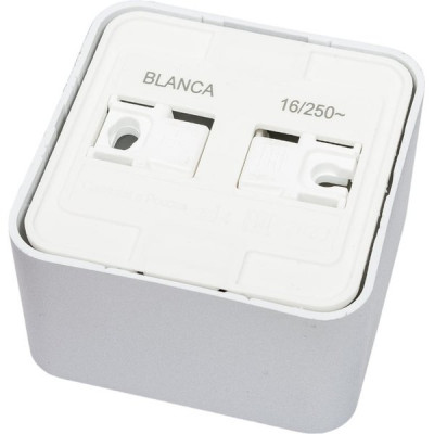 Розетка о/у 2P+E 16А, со шторками, изол.пл., Schneider Electric Blanca [BLNRA011113] алюминий