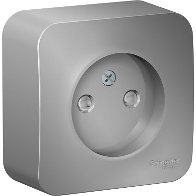 Розетка о/у 2P 16А, со шторками, изол.пл., Schneider Electric Blanca [BLNRA001113] алюминий