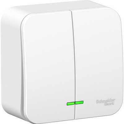 Выключатель о/у 2-кл 10А, с подсв., изол.пл., Schneider Electric Blanca [BLNVA105111] белый
