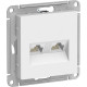Розетка с/у компьютерная 2xRJ45, IP20, Schneider Electric ATLASDESIGN [ATN000185] белый [10]